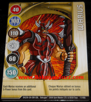 Warius 11 48b Bakugan 1 48b Card Set